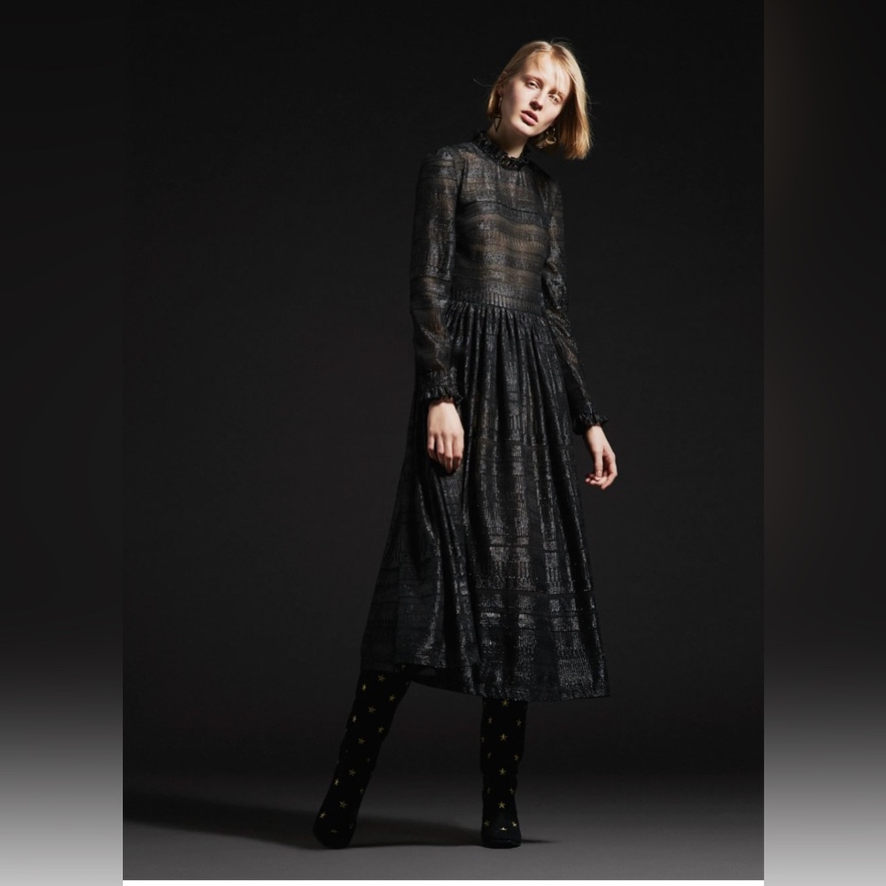 Markus Lupfer Long Sleeves Black Dress Size Med